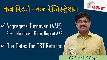GSTR Due Dates and AAR on What to include and exclude from Aggregate Turnover by CA Sushil K Goyal