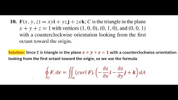 Multivariable Calculus: Ex#15.8 Q#10 Stokes Theorem Surface Integral F(x,y,z)=xyi+yzj+zxk