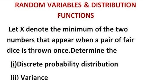 @btechmathshub7050Random Variables & Distribution Functions-To find mean n Variance