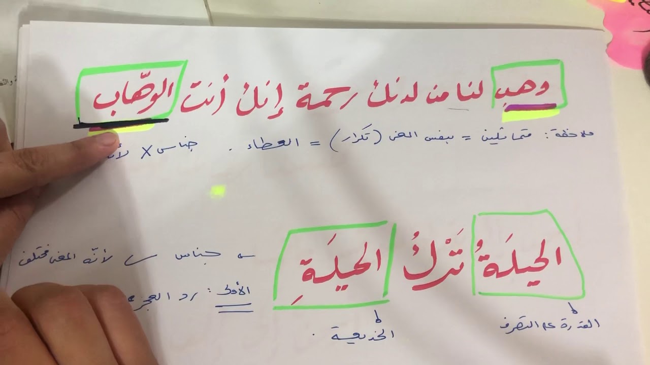 رد العجز على الصدر / البلاغة العربية/ توجيهي
