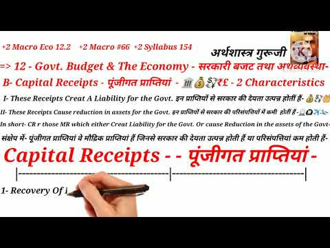 Capital Receipts & Capital Expenditure 12th | पूंजीगत प्राप्तियां व पूंजीगत व्यय 12th | Govt Budget