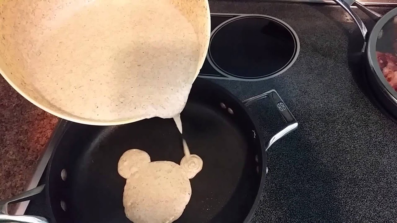 Making Minnie Mouse Shaped Whole Wheat PanCakes YouTube