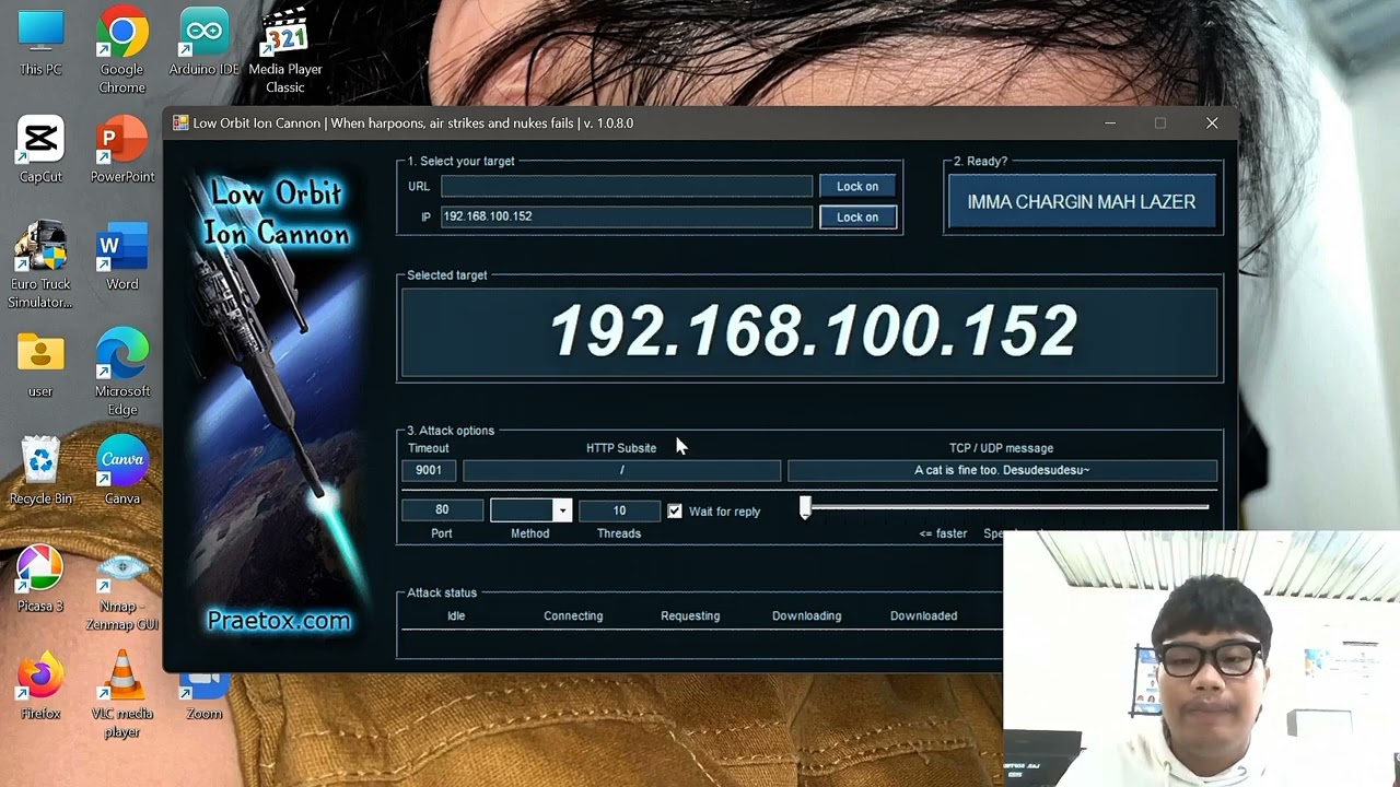 Tutorial Serangan DDOS menggunakan loic 