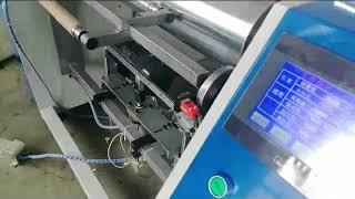 Foil roll rewinder with easy tearing off perforation line