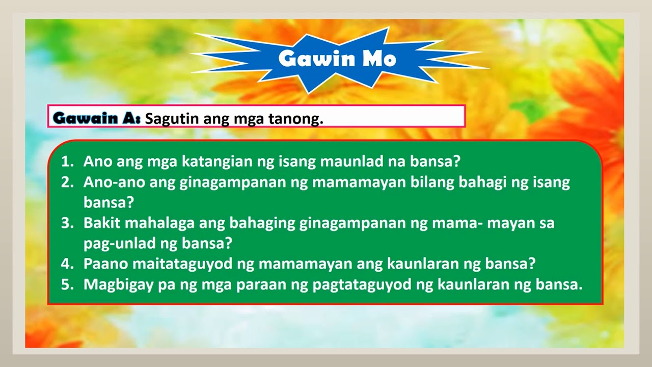 Ap Yunit4 Aralin7 Pagpapahalaga Ng Mamamayan Sa Pagtataguyod Ng Pambansang Kaunlaran Youtube