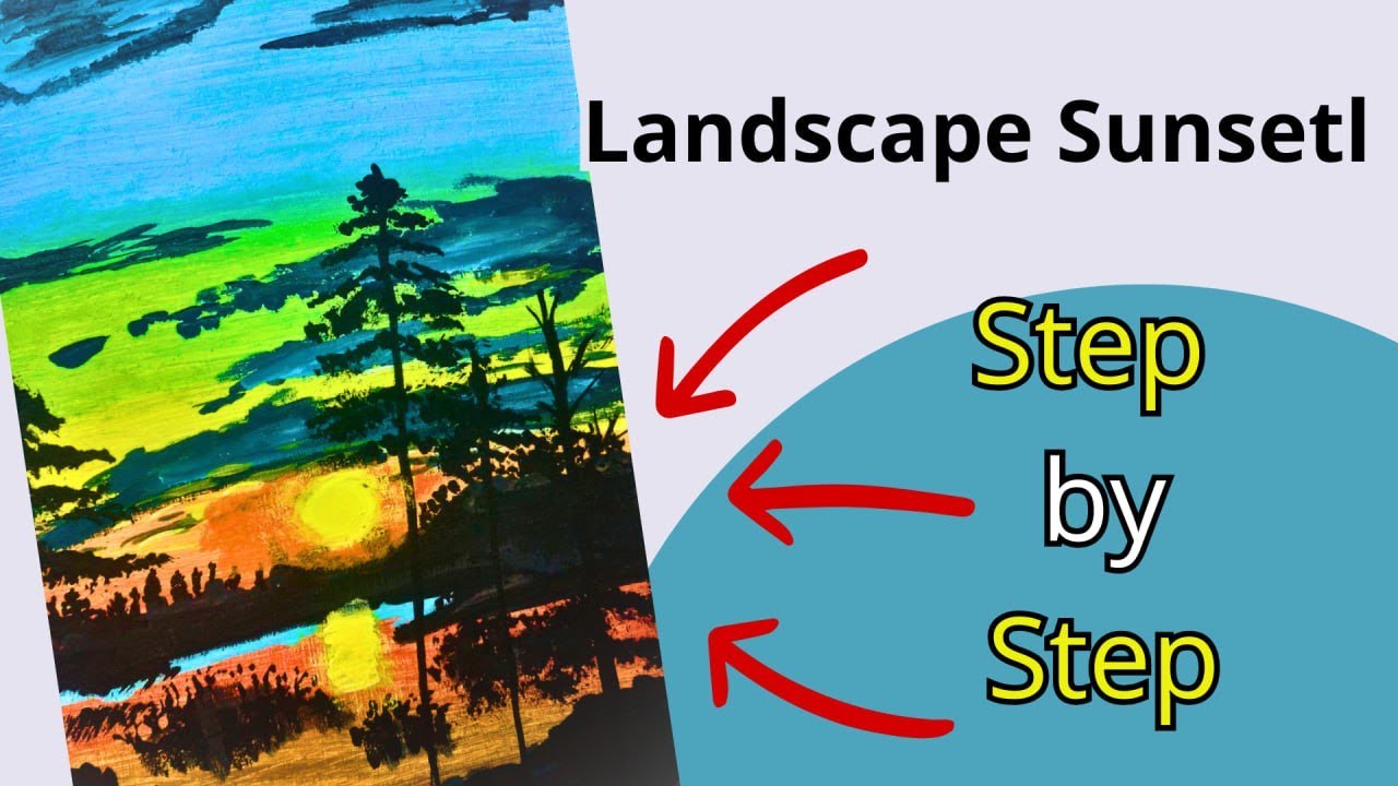 Easy Sunset Painting | Step-by-Step Acrylic Painting for Beginners ...
