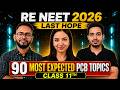 🔥Complete 11th Final Recall - Most Expected Topics of PCB in One Shot I RE NEET 2026