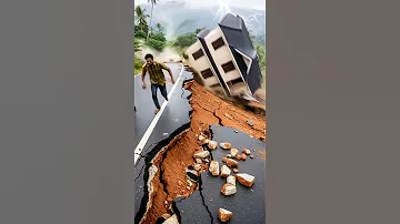 House Collapses After Landslide Residents Panic And Run 