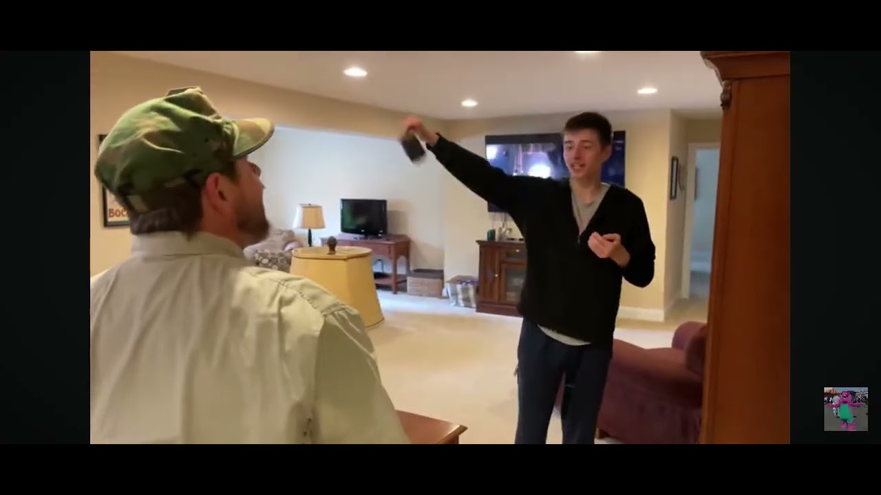 Dad's Destroying Phone To Broken With Beer Can