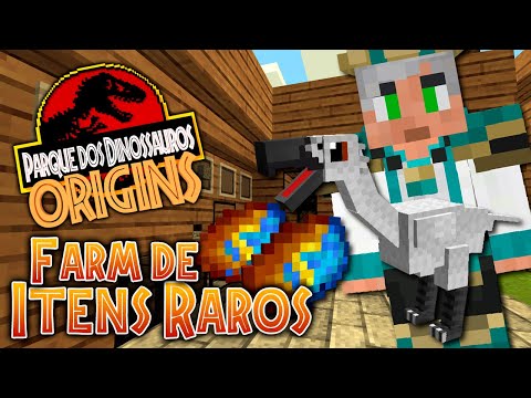 Parque dos Dinossauros Origins Minecraft #7 - FARM ITENS RAROS DO FOSSILS & ARCHEOLOGY MOD