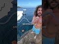 cliff diving with huge waves 🌊 #shorts