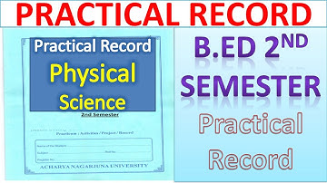 B.Ed 2nd Semester Practical Record Physical Science II Acharya Nagarjuna University