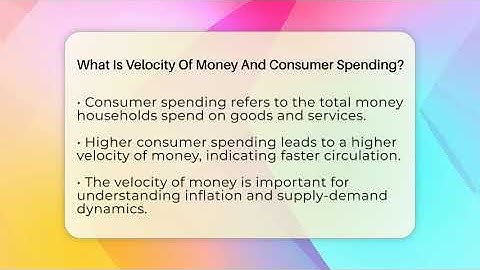 What Is Velocity Of Money And Consumer Spending? - Inflation Insight Channel
