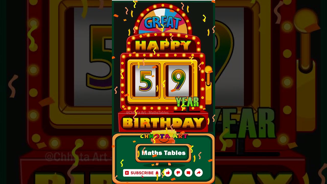 59th year Happy birthday wishes animated 