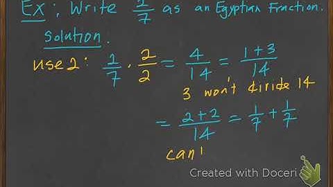 Egyptian Fractions Video Lesson