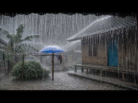 Heavy rain on the roof 🌧️ sound of deep sleep white noise & pleasant to listen to