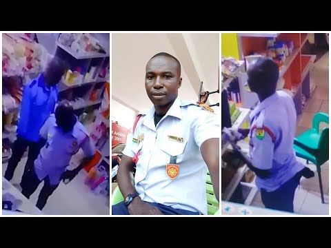 CCTV camera captures Ghana National Fire Service officer stealing from supermarket