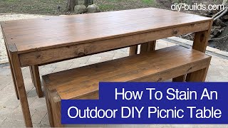 How To Stain a DIY Picnic Table