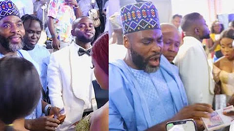 TOO MUCH MONEY,IBRAHIM CHATTA DANCES &SPRAYS A LOT OF MONEY ON ENIOLA AND OLAJIDE AT THEIR WEEDING