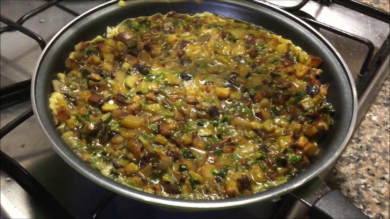 Frittata con zucchine, patate e cipolle (la frittata di Fantozzi)