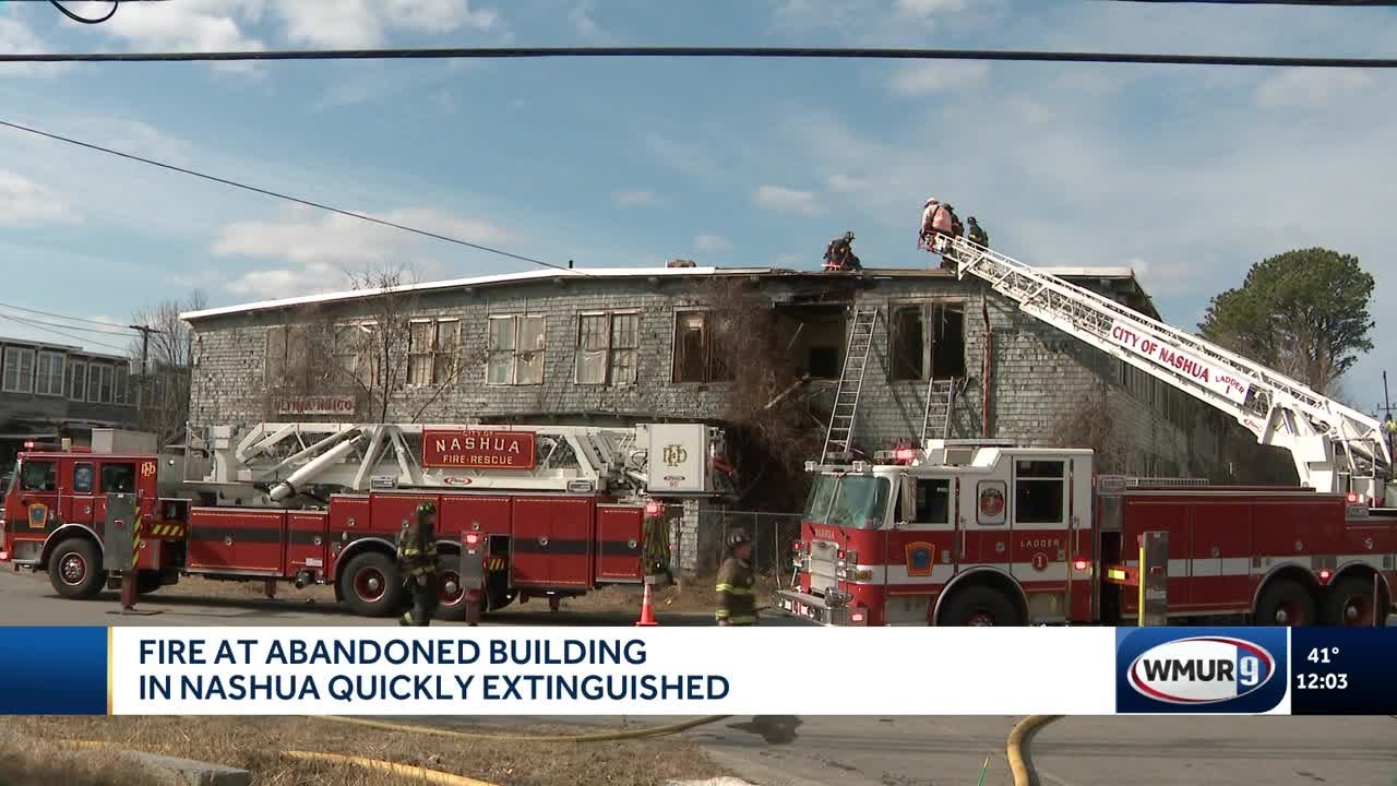 Fire at abandoned building in Nashua extinguished quickly - YouTube