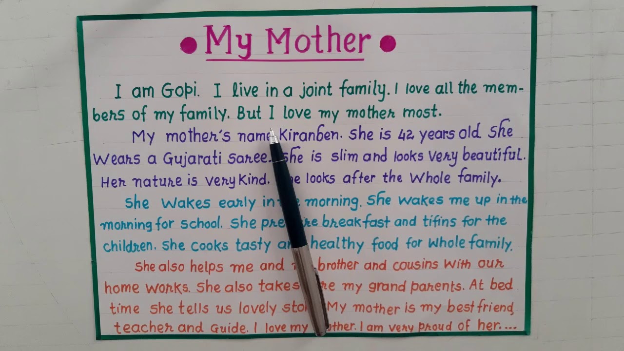 write a speech on my mother