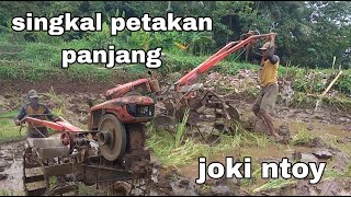 garap sawah di desa ancaran, petkan panjang dan lebar / traktor tractors