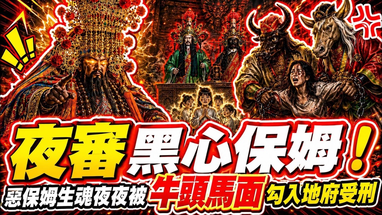 東嶽大帝夜審黑心保姆！惡保姆生魂夜夜被牛頭馬面勾入地府受刑