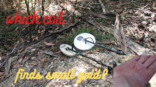 Detecting for gold comparing the Coiltek Goldhawk 10x5 to the Minelab 11” coil on real targets