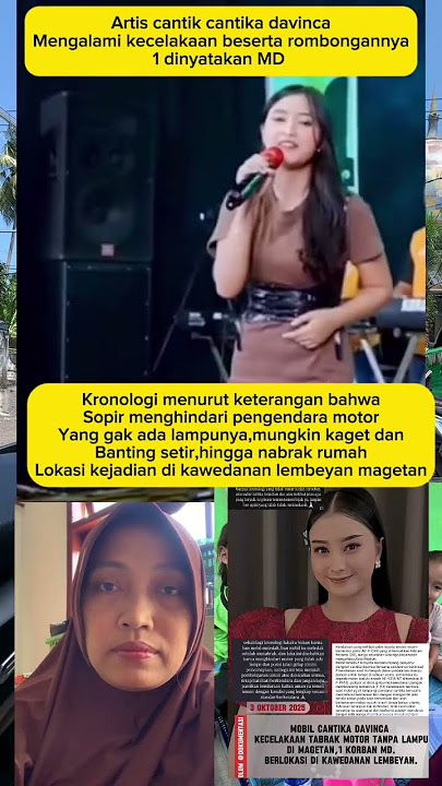 The car of the beautiful East Java artist Cantika Davinka and her entourage was involved in an ac...