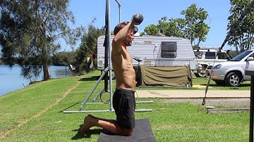 Shoulder External Rotation, Cuban Rotation, Kneeling, Dumbbells