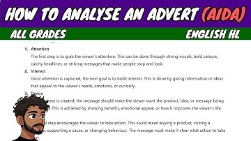 How to Analyse an Advert (AIDA) | English HL & FAL