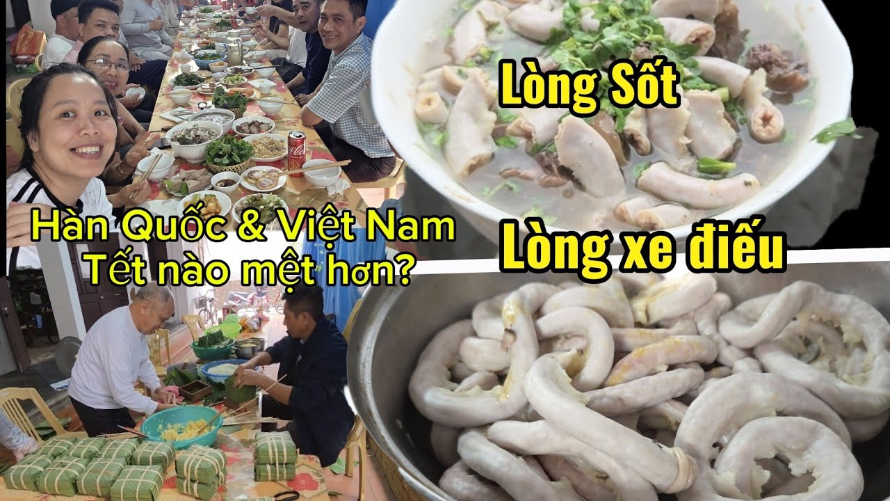 Linh đình mâm cỗ với lòng sốt lòng xe điếu Gói bánh chưng Tết Hàn với Tết Việt bên nào mệt hơn?