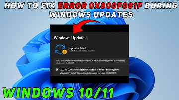 How to Fix  Windows Update Error 0x800f081f on Windows 11/10 in 2025 - Step-by-Step Guide