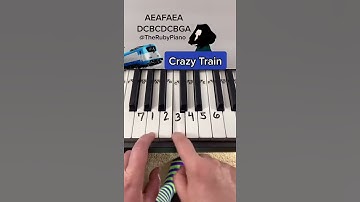 Thumbnail of Crazy Train Piano Easy Tutorial With Letter Notes #Shorts