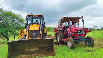 Jcb 3dx Machine Loading Red Mud In Mahindra 415 DI Tractor and Sonalika Tractor  Jcb Video