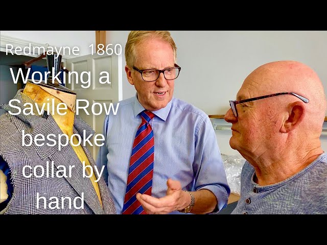Working a Savile Row bespoke collar by hand. - YouTube