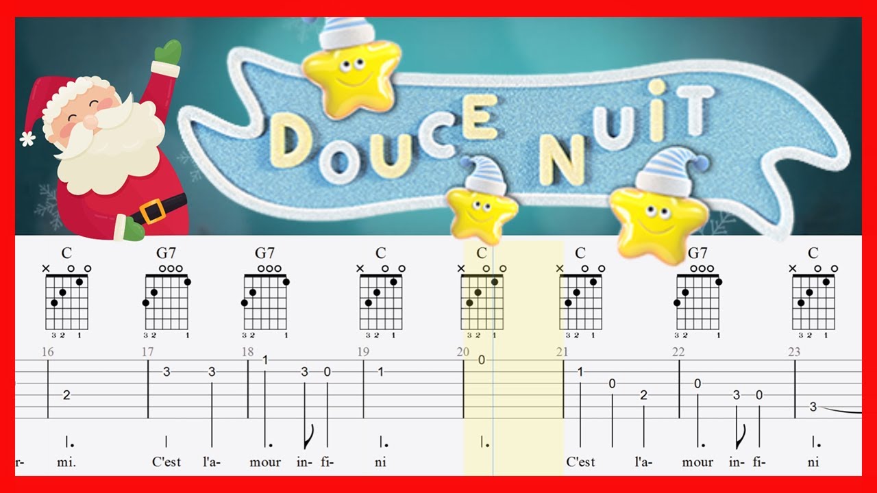 Douce Nuit - guitare tablature enfant débutant 