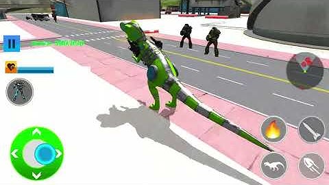 Dino Transform Car Robot Shooting Robot Games #06 - Android Robot Gameplay