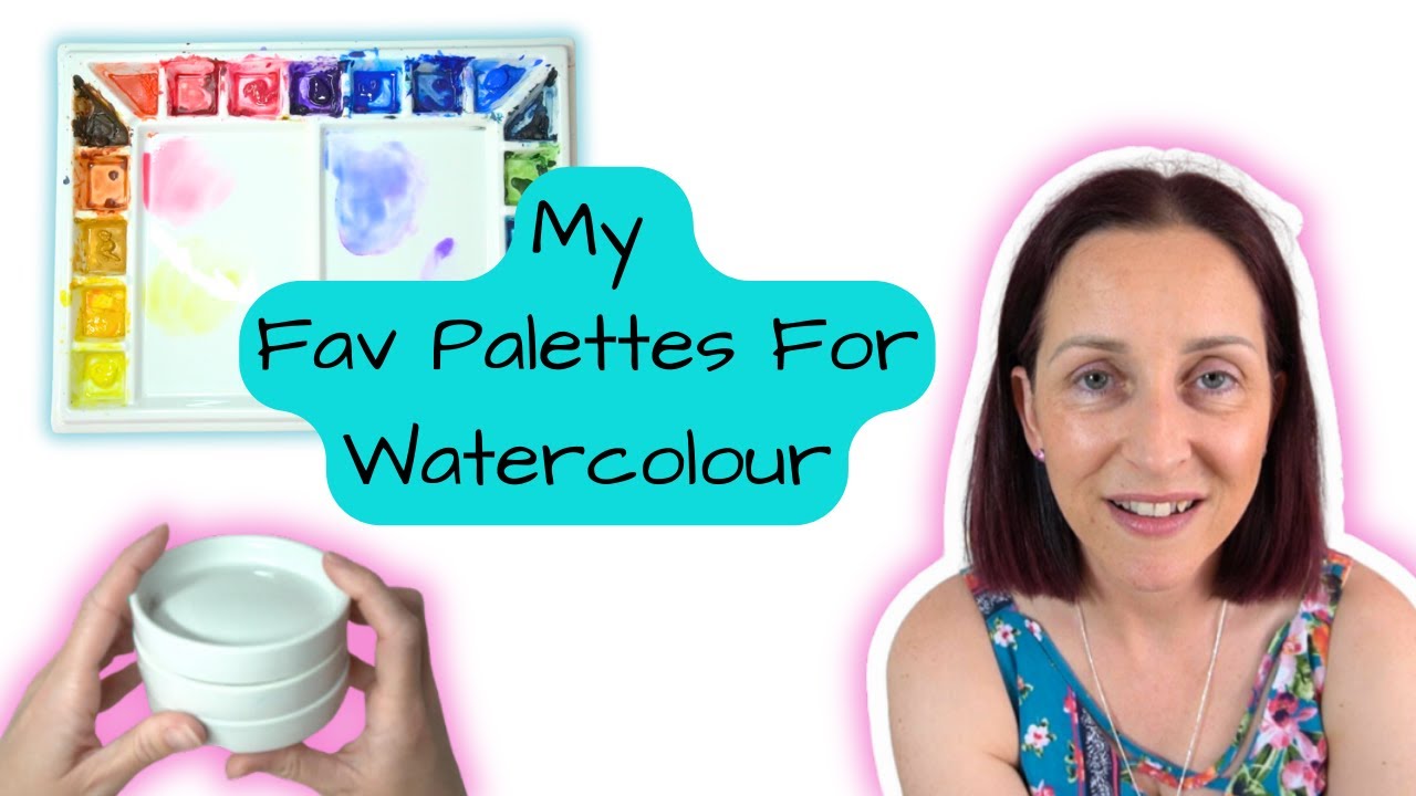 Waves/Flower Ceramic Paint Palette For Watercolor Gouache Acrylic