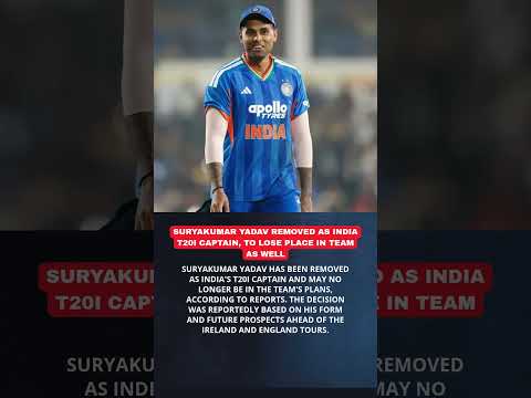 India Drops T20 Captain Suryakumar Yadav #news #worldnews #suryakumaryadav #indiancricket #teamindia