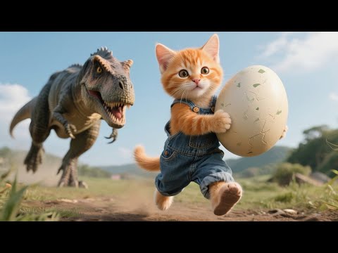 Live Dinosaur Attack On Kitten Brave Mama Cat S Daring Rescue Cute Cat Mama Cat And Kitten