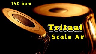 Tabla | Tritaal | 140 bpm | Scale A# | With Tanpura [Pa Sa] | HD Quality Sound | Tabla Online screenshot 2