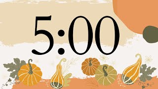5 Minute Fun Fall Pumpkin Classroom Timer (No Music, Warm Piano Tones at End)