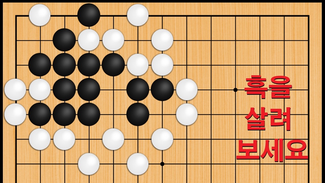 바둑 묘수 사활 - 절대 잊지 말아야 할 묘수가 나옵니다. 흑을 살려보세요