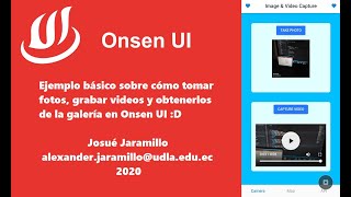 Onsen UI - acceso a cámara y despliegue video by Josué Jaramillo