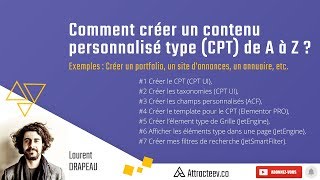 Comment créer un contenu personnalisé type (CPT) avec Wordpress ?