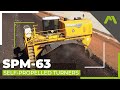 Menart spm63 selfpropelled windrow turner processing poultry manure into compost