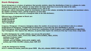 Oracle Performance | Oracle Histograms