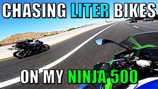 CHASING DOWN LITER BIKES ON MY NINJA 500